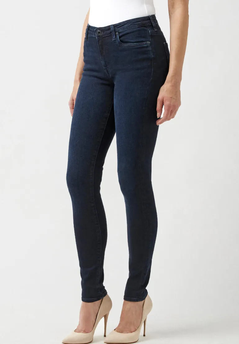 Mid Rise Skinny Alexa Women's Jeans in Rinsed Dark Blue Rinsed - BL15670