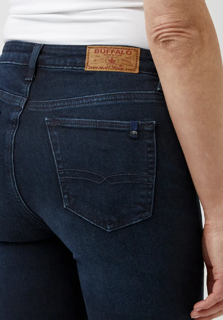 Mid Rise Skinny Alexa Women's Jeans in Rinsed Dark Blue Rinsed - BL15670