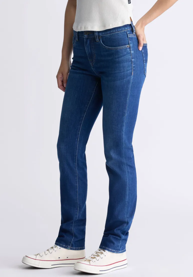 Mid Rise Slim Carrie Women's Jeans, Indigo Contrast - BL15999