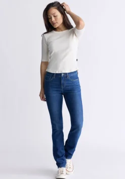 Mid Rise Slim Carrie Women's Jeans, Indigo Contrast - BL15999