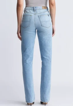 Mid Rise Straight Mary Women's Jeans, veined and worked - BL15926