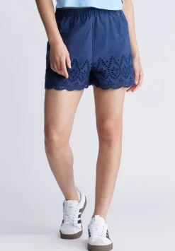 Parton Women's Pull-On Woven Shorts, Navy - WB0007S