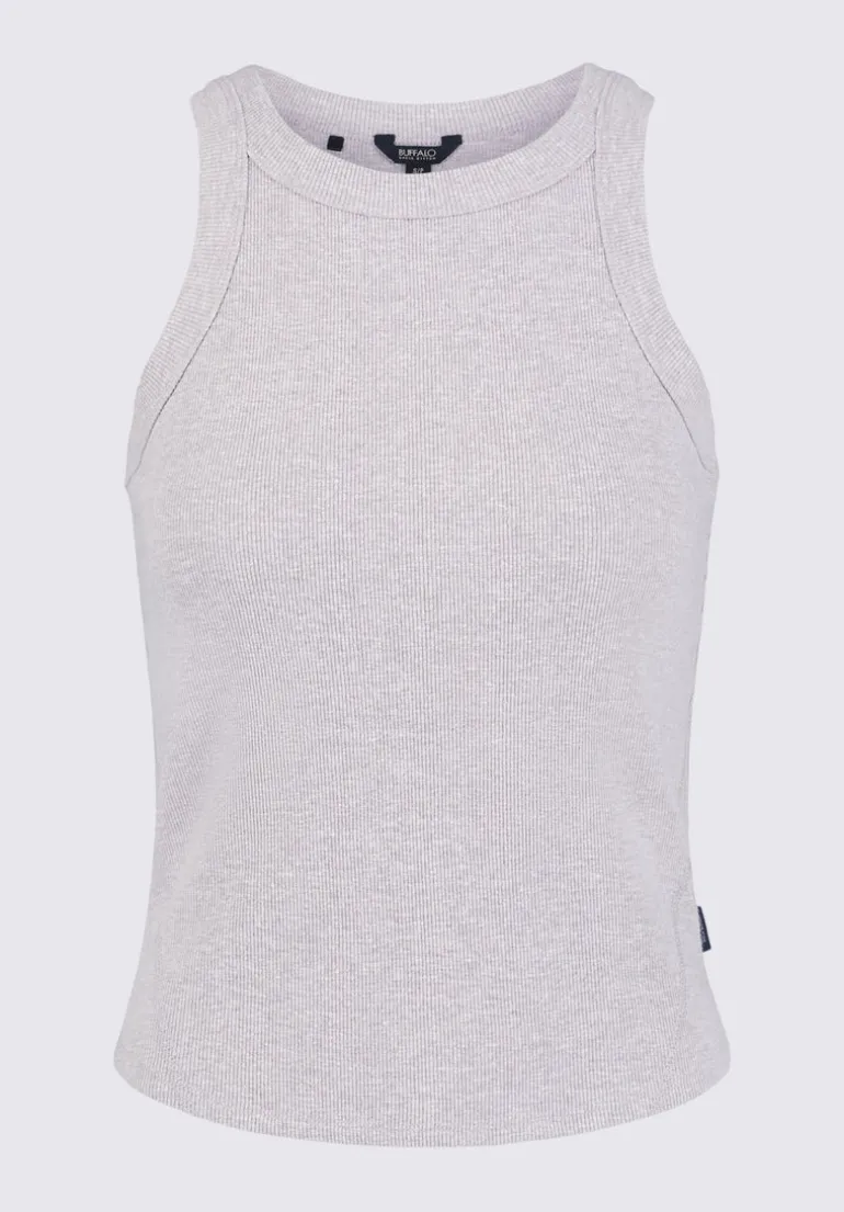 Regine Women's Ribbed Tank Top, Heather Grey - KT0141S