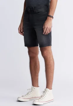 Relaxed Straight Dean Men's Freedom Flex Denim Shorts, Worked and Sanded Black - BM22965