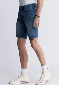 Relaxed Straight Dean Men's Denim Shorts, Vintage Contrasted - BM22968