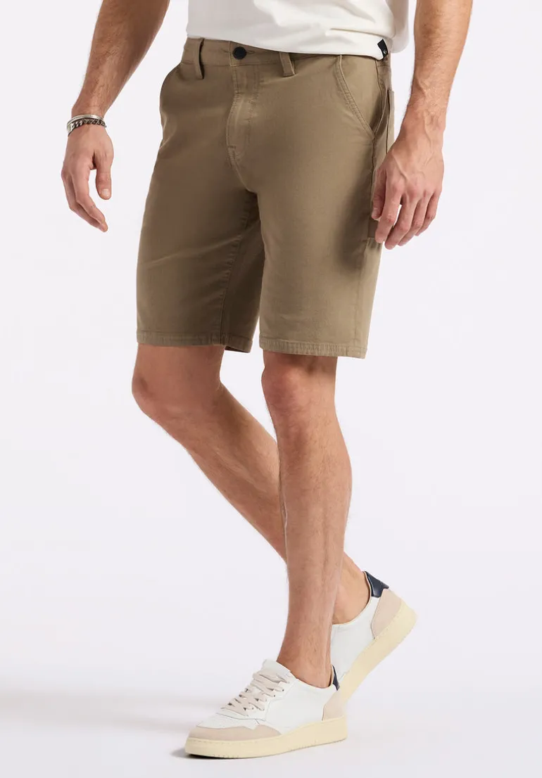 Relaxed Straight Dean Men's Utility Cargo Shorts, Dark Beige - BM26076