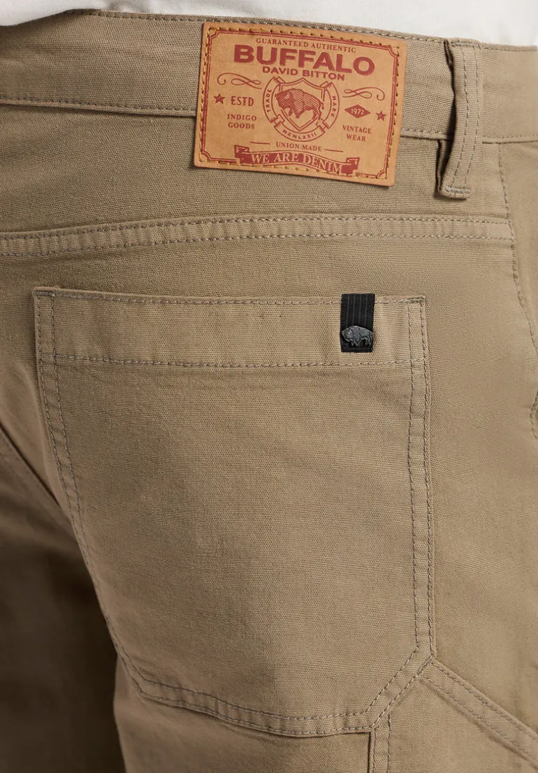 Relaxed Straight Dean Men's Utility Cargo Shorts, Dark Beige - BM26076