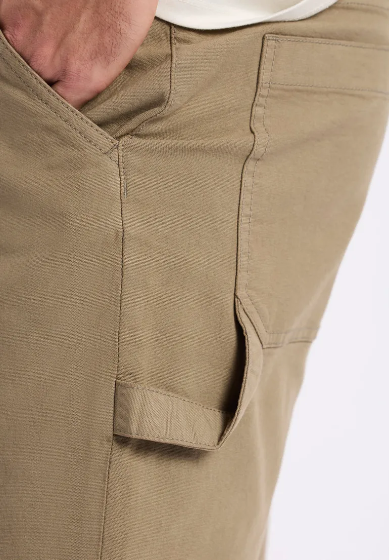 Relaxed Straight Dean Men's Utility Cargo Shorts, Dark Beige - BM26076