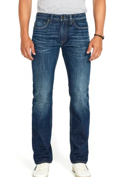 Relaxed Straight Driven Men's Jeans in Dark Blue Sanded- BM22640