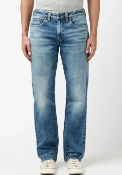 Relaxed Straight Driven Men's Jeans in Bleached Down Blue - BM22878