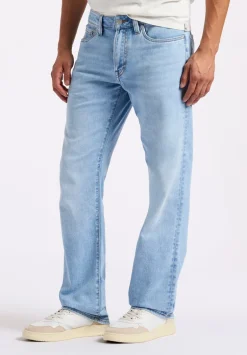 Relaxed Straight Driven Men's Jeans, Light Blue - BM26082