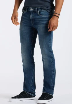 Relaxed Straight Driven Men's Jeans, Authentic Worked Indigo - BM26060