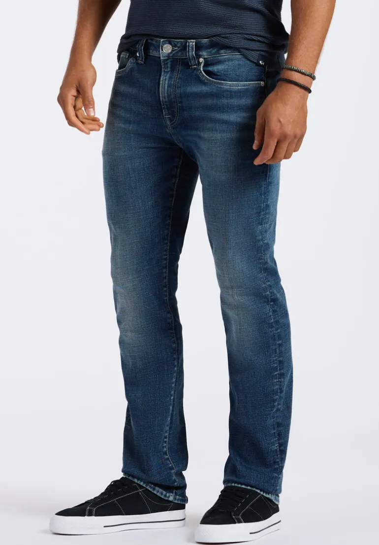 Relaxed Straight Driven Men's Jeans, Authentic Worked Indigo - BM26060