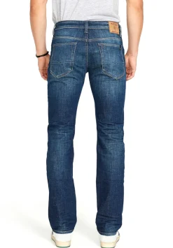 Relaxed Straight Driven Men's Jeans in Dark Blue Sanded- BM22640