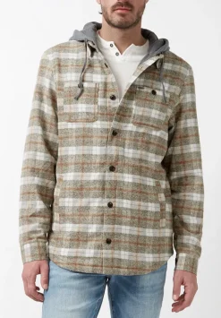 Sacket Men’s Hoodie Shacket in Grey Fern Plaid - BM24151