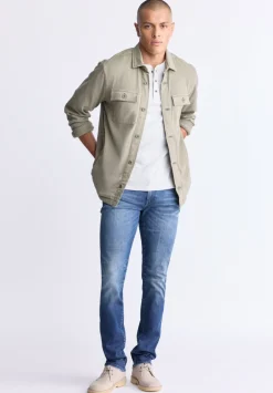 Salto Men's Utility Button-Up Shirt Jacket, Army Green - BM24497