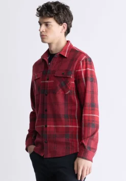 Samme Men's Plaid Blanket Shirt, Cranberry - BM24461