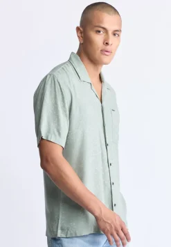 Santi Men's Paisley Print Short-Sleeve Shirt, Iceberg Green - BM24521