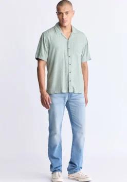 Santi Men's Paisley Print Short-Sleeve Shirt, Iceberg Green - BM24521