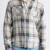 Saolo Men's Long-Sleeve Plaid Shirt, Tan - BM24425