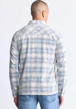 Satro Men's Plaid Shirt, Blue - BM24498