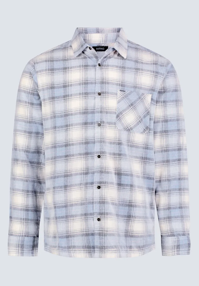 Satro Men's Plaid Shirt, Blue - BM24498