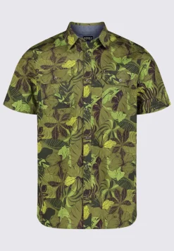 Sayool Men’s Short-Sleeve Printed Shirt in Sphagnum Green - BM24282