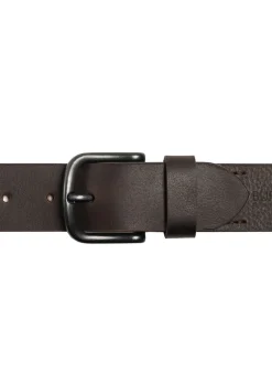 Shrunken Full Grain Brown Buffalo Leather Belt with Blackened Finish - BB1005C13