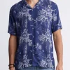 Sidny Men's Short-Sleeve Printed Shirt in Blue Depths - BM24287