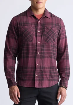 Sinato Men's Classic Plaid Shirt, Fico Red - BM24449
