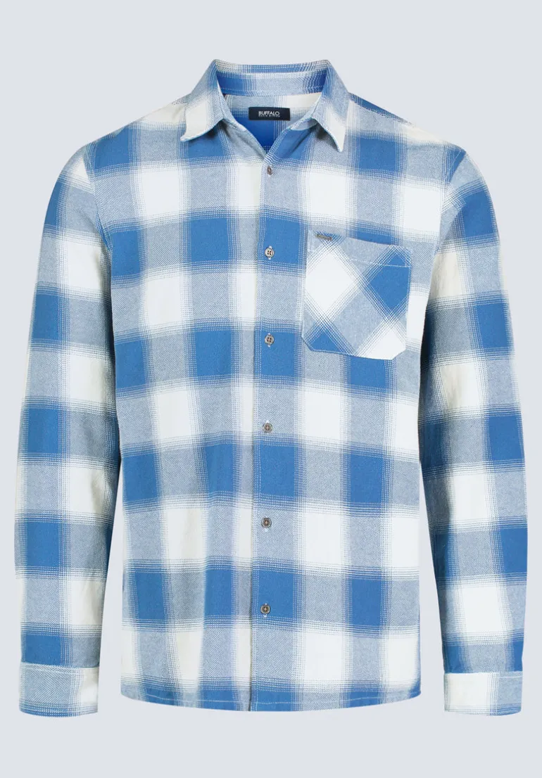 Sinclair Men's Long-Sleeve Plaid Shirt, Blue - BM24428