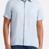 Sirilo Men's Fitted Short Sleeve Shirt, Halogen Blue - BM24594
