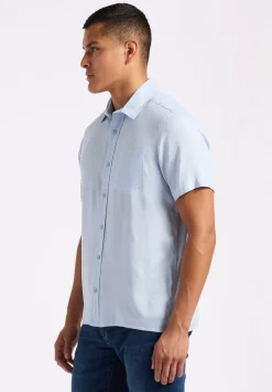Sirilo Men's Fitted Short Sleeve Shirt, Halogen Blue - BM24594