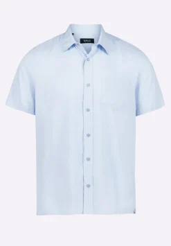 Sirilo Men's Fitted Short Sleeve Shirt, Halogen Blue - BM24594