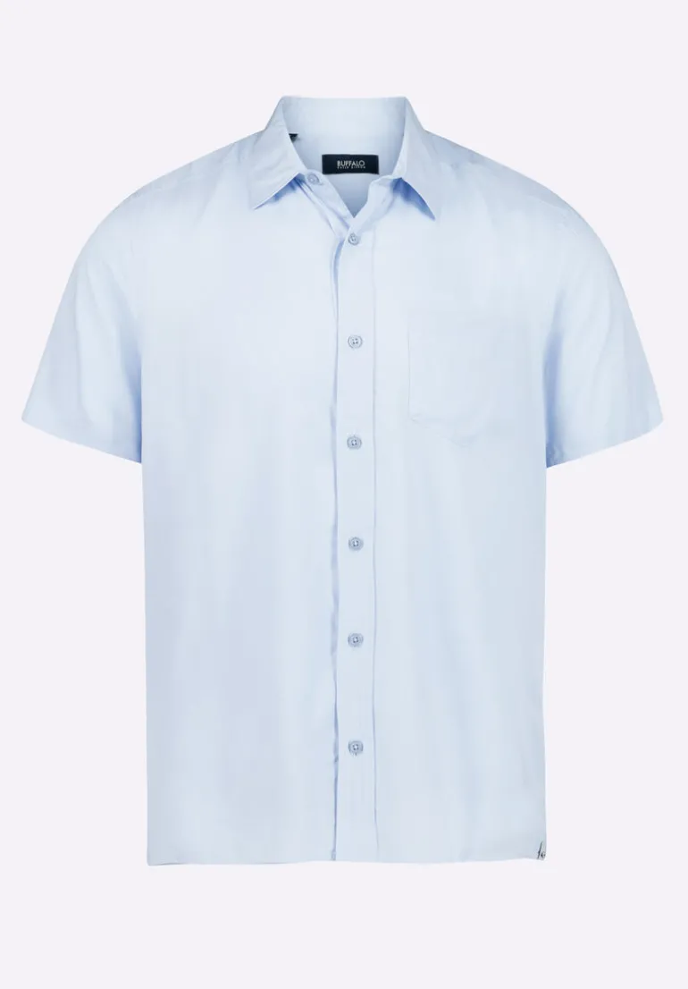 Sirilo Men's Fitted Short Sleeve Shirt, Halogen Blue - BM24594