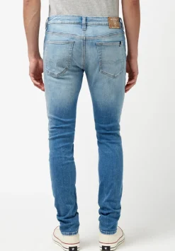 Skinny Max Men's Jeans in Contrasted and Veined Indigo - BM22860