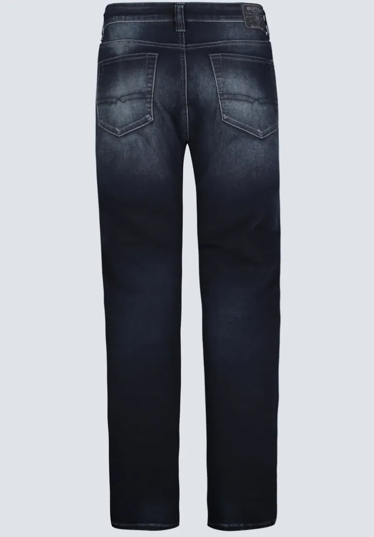 Slim Ash Men's Jeans, Crinkled and Sanded Dark Indigo - BM26012