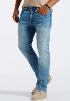Slim Ash Men's Jeans, Heavily Sanded & Worked Blue - BM26071