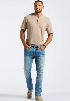 Slim Ash Men's Jeans, Heavily Sanded & Worked Blue - BM26071