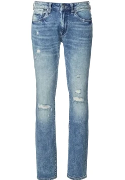 Slim Ash Men's Jeans in Worn & Creased Blue - BM22885