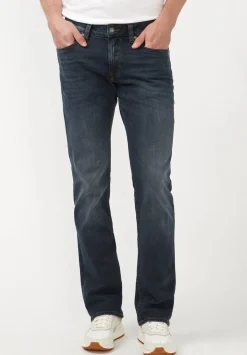 Slim Boot King Men's Jeans in Crinkled and Sanded Dark Blue - BM22720