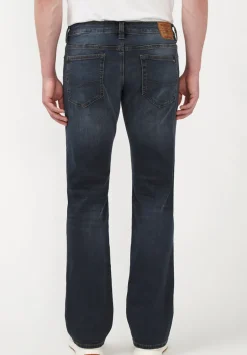 Slim Boot King Men's Jeans in Crinkled and Sanded Dark Blue - BM22720