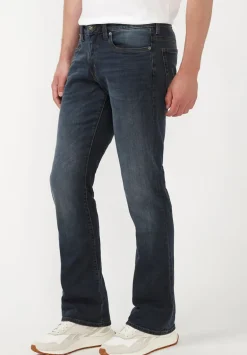Slim Boot King Men's Jeans in Crinkled and Sanded Dark Blue - BM22720