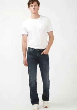 Slim Boot King Men's Jeans in Crinkled and Sanded Dark Blue - BM22720