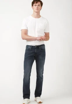 Slim Boot King Men's Jeans in Crinkled and Sanded Dark Blue - BM22720