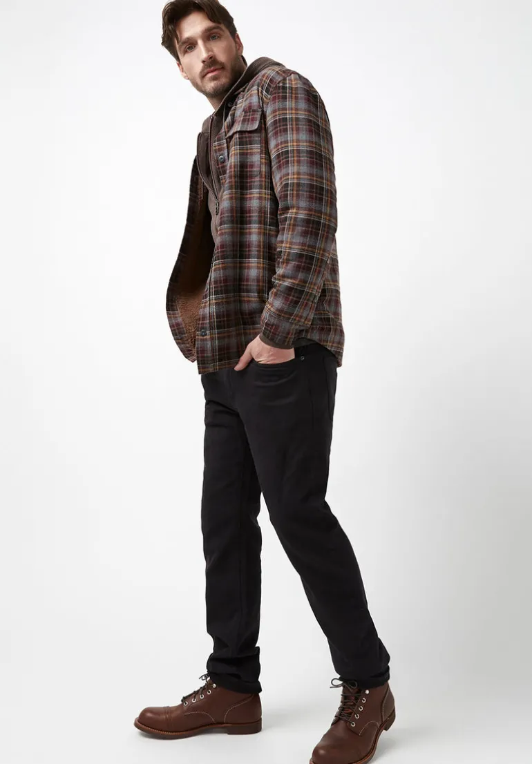 Soqer Men’s Shacket in Grey Brown Plaid - BM24150