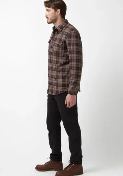 Soqer Men’s Shacket in Grey Brown Plaid - BM24150