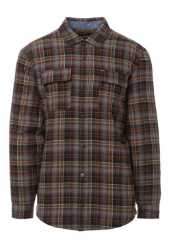 Soqer Men’s Shacket in Grey Brown Plaid - BM24150