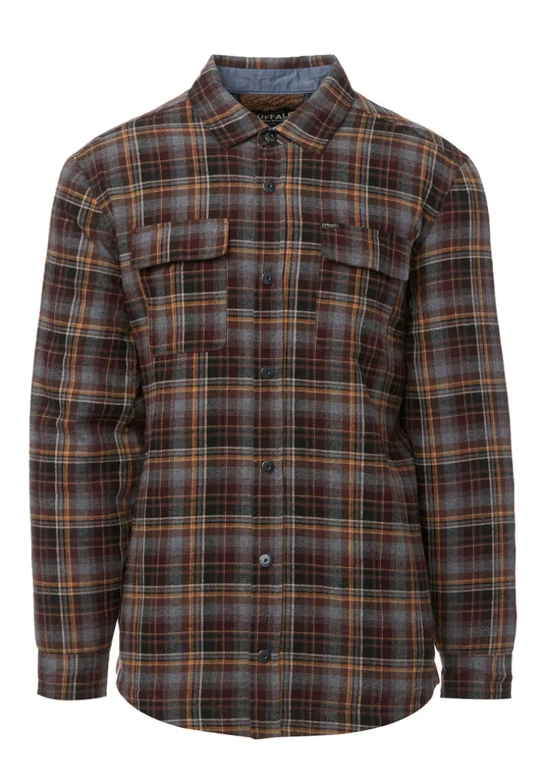 Soqer Men’s Shacket in Grey Brown Plaid - BM24150
