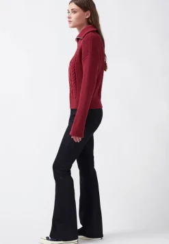Sorella Women's Long Sleeve Sweater in Dark Red - SW0032F